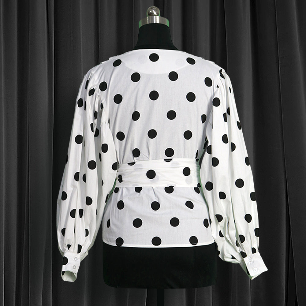 Women Shirts Floral Black Office Quatily Clothes Collar Neck