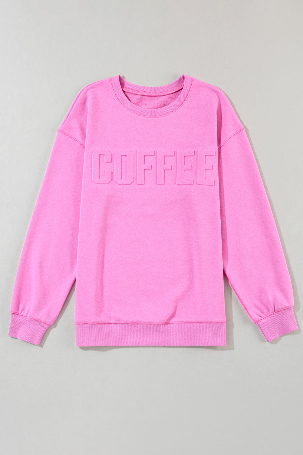 Bonbon COFFEE Letter Embossed Casual Sweatshirt