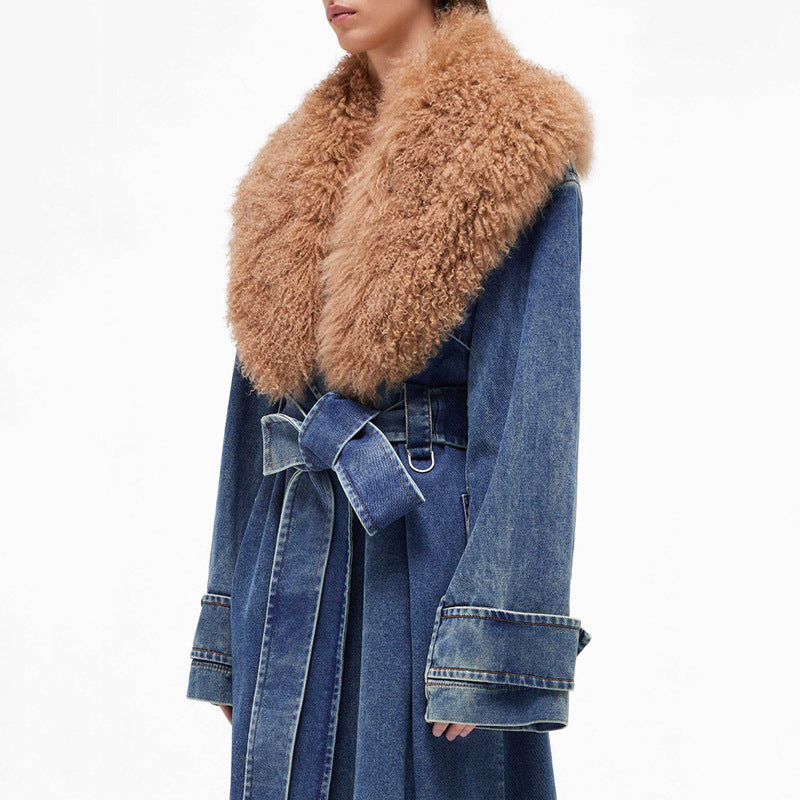 Trench-coat en denim tendance pour femme