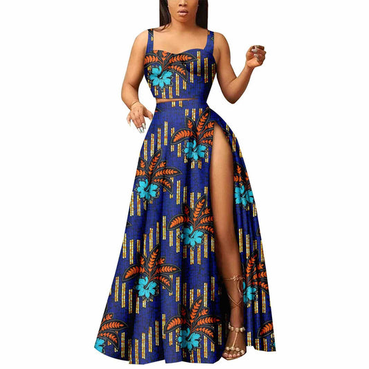 African Ethnic Print Batik Two-piece Set