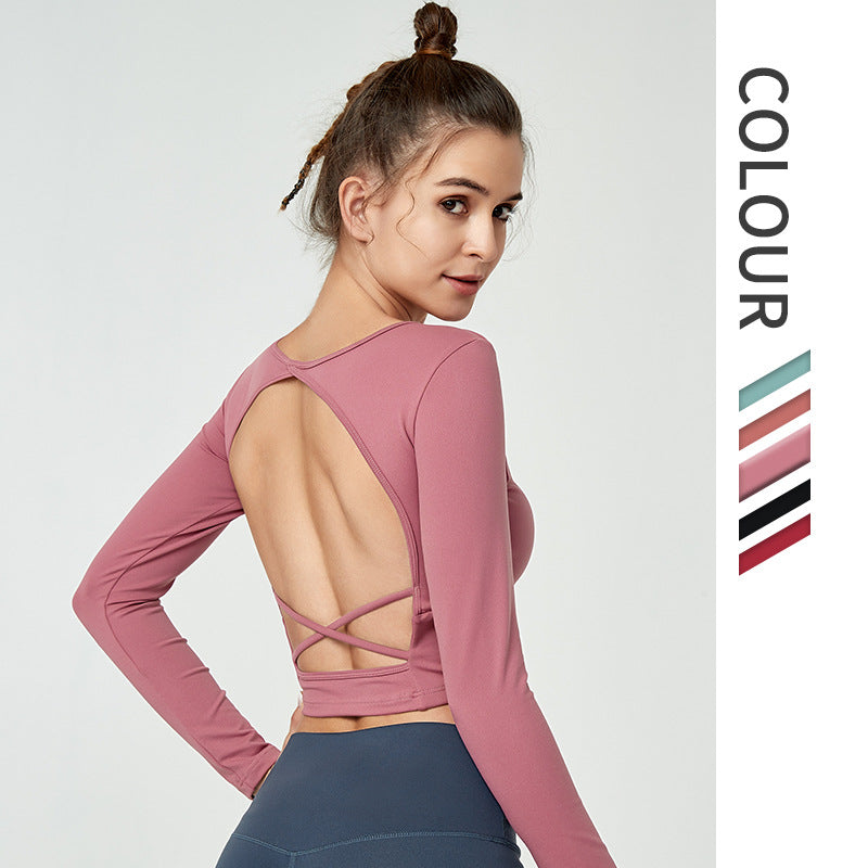 Beautiful back slim yoga wear long sleeves