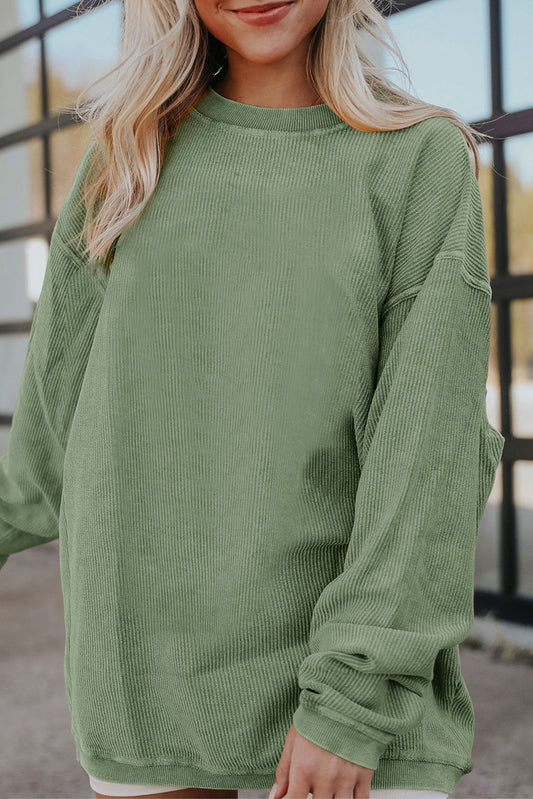 Sudadera extragrande con cordón de canalé verde