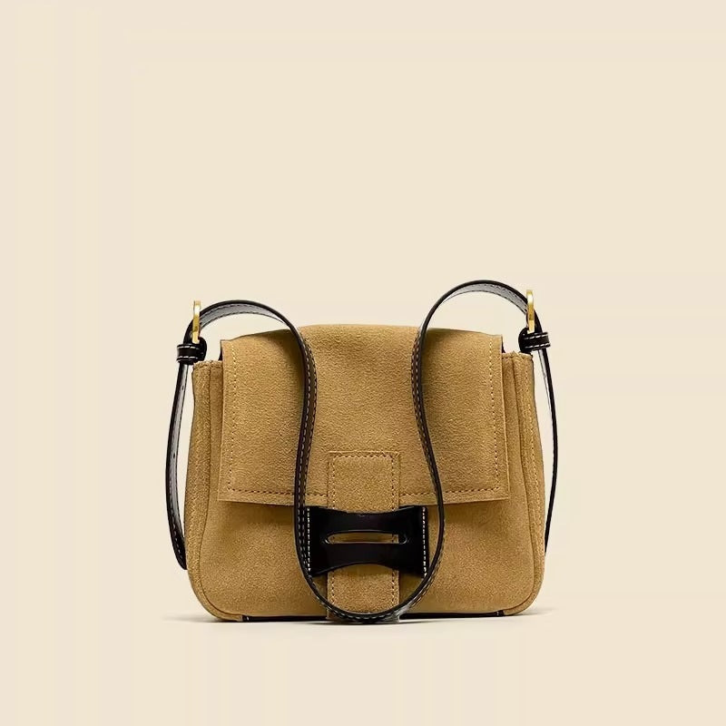 Sac messager à bandoulière en cuir véritable poli mat