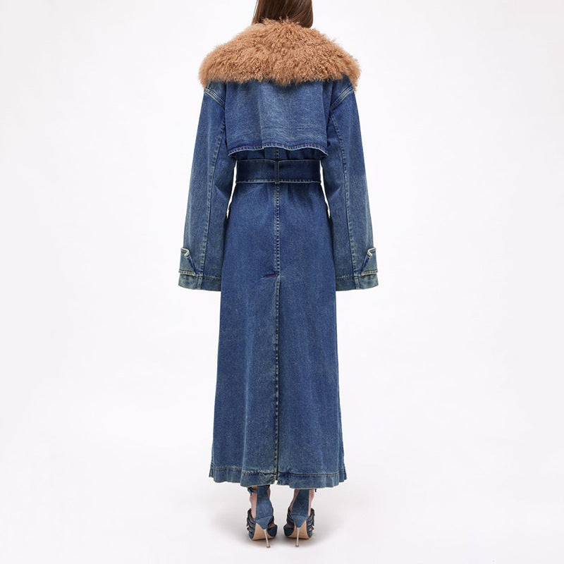 Trench-coat en denim tendance pour femme