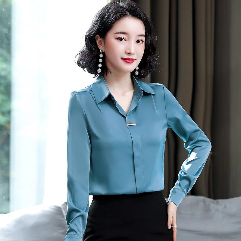 Women's New Fashionable Lapel Loose And Slim Shirt