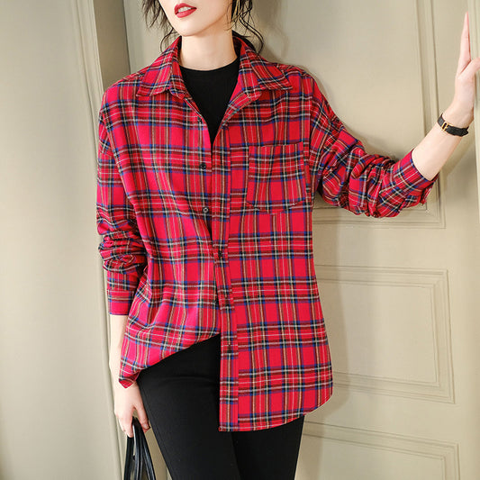 Autumn New Style Cotton Shirt Women Long Sleeves