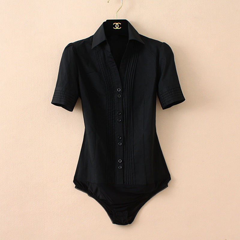 Women's Business Commute Professional One-piece Cotton Shirt