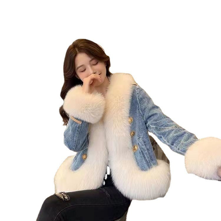 Winter New Fox Fur Fur Short Goose Down Young Coat For Women