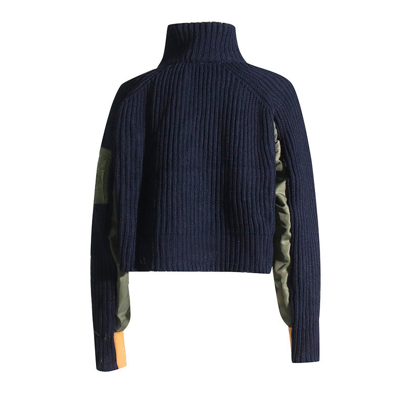 Women's Turtleneck Fashion Knitted Short Coat