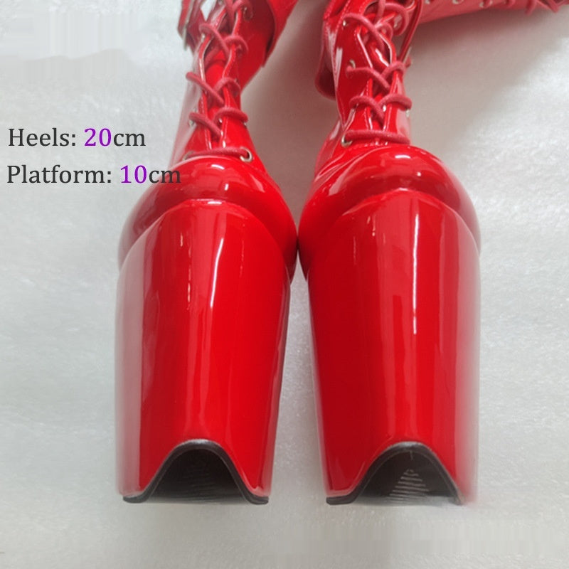 Bottes à talons hauts ultra hauts de 20 cm au-dessus du genou