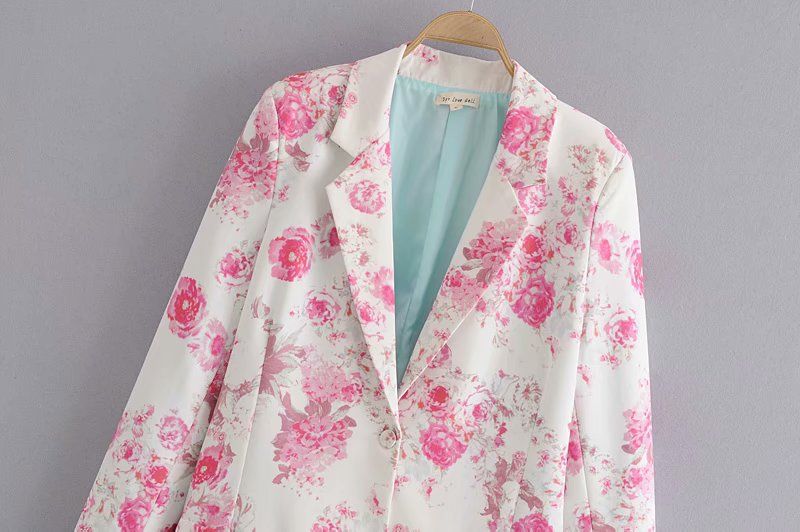 Chaqueta traje rosa flores 