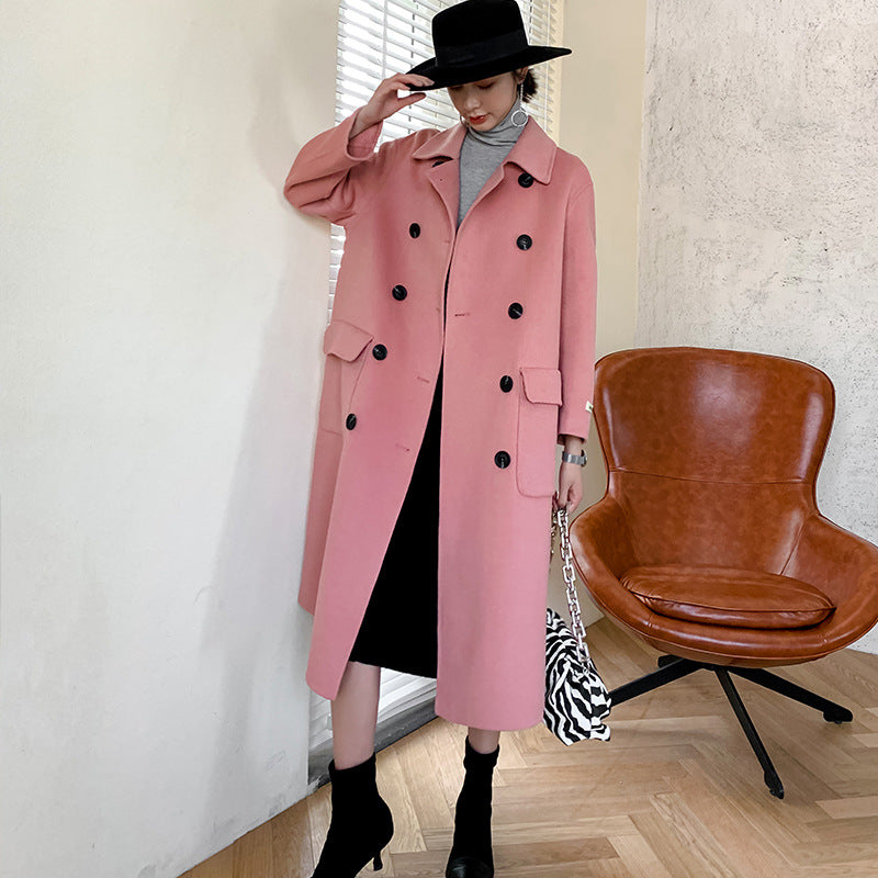 Cashmere coat women's long wool coate