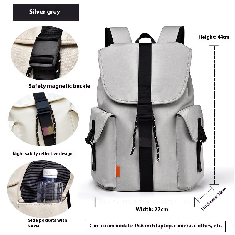 Backpack Casual Simple Solid Color New Large Capacity