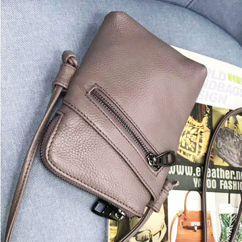 First Layer Cowhide Ladies Mobile Phone Bag