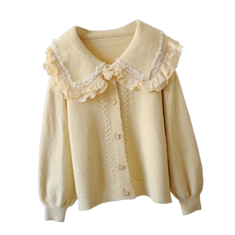 Doll collar knitted sweater