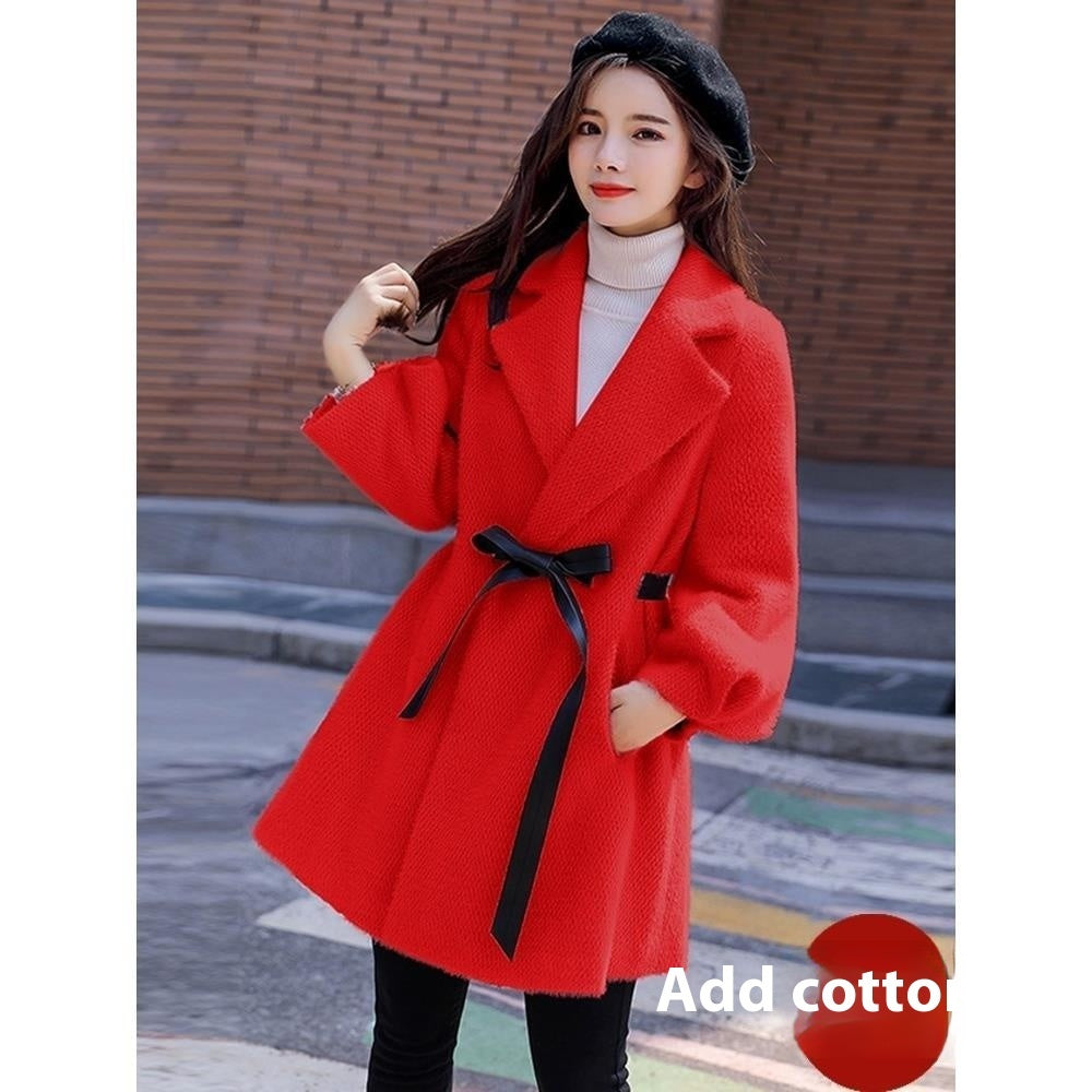 Women's Autumn And Winter New Korean Style Loose Thick Temperament Small Size Woolen Coat