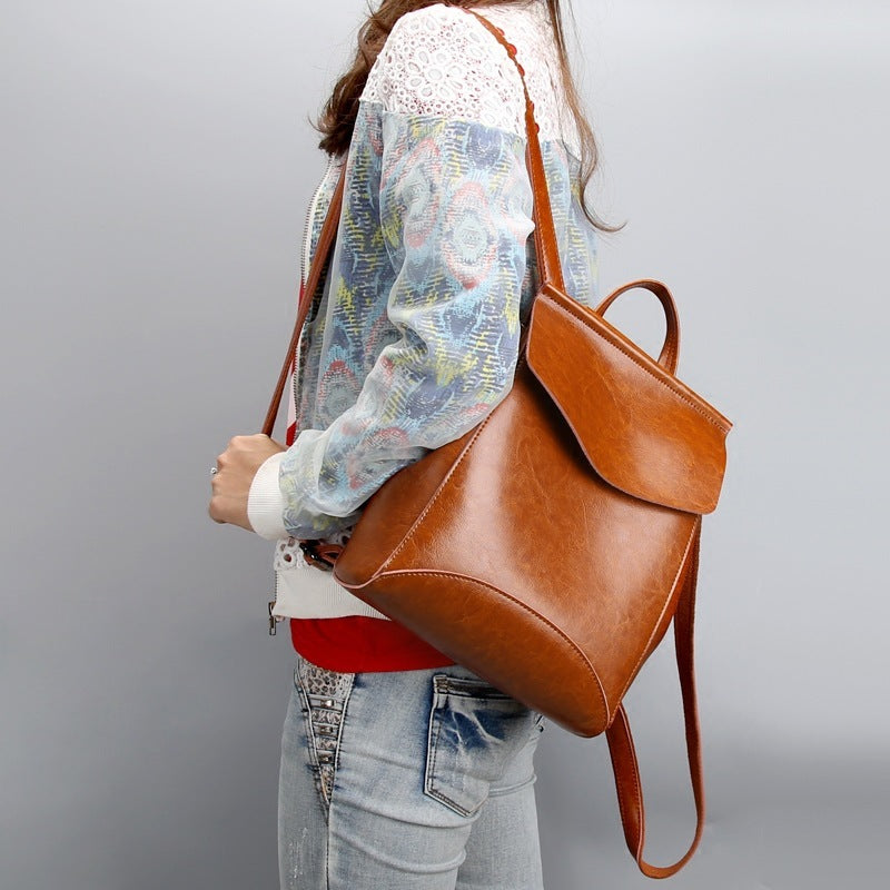 Versatile Cowhide Women's Multifunctional Leather Backpack