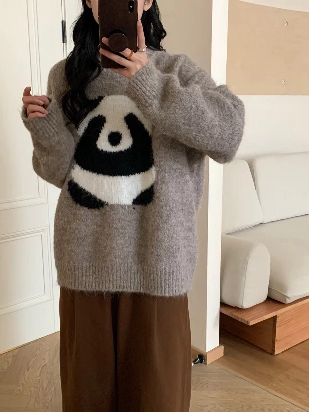 Lindo Panda Lazy Sweater Mujer