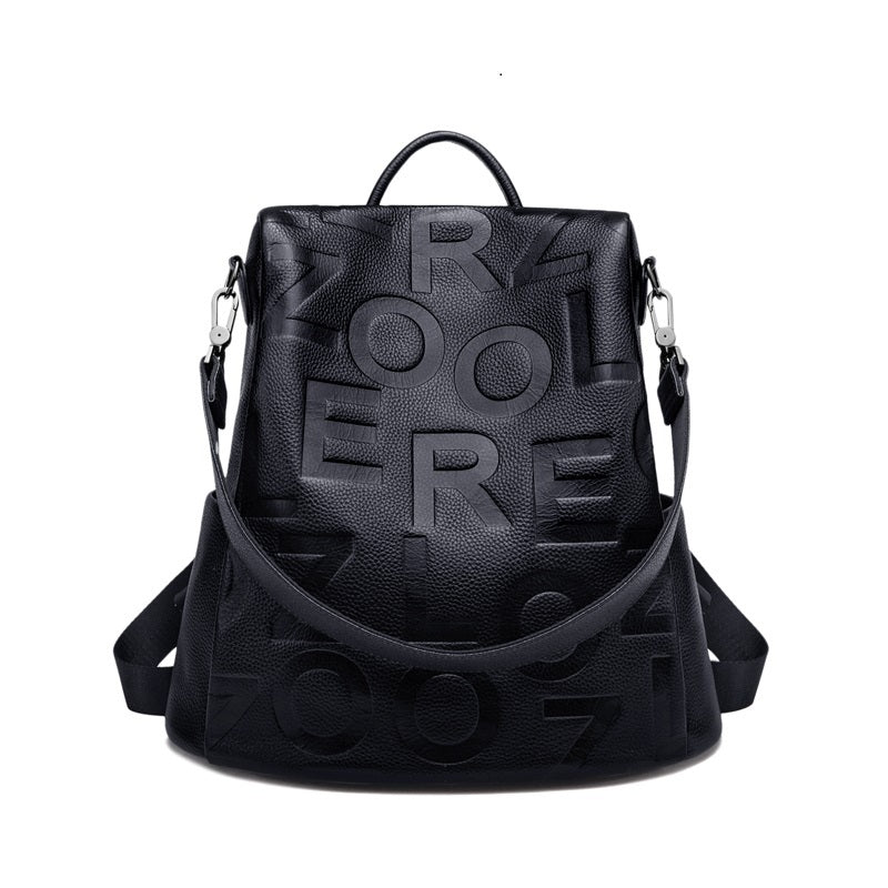 Trendy High-capacity Ladies Bag Top Layer Cowhide