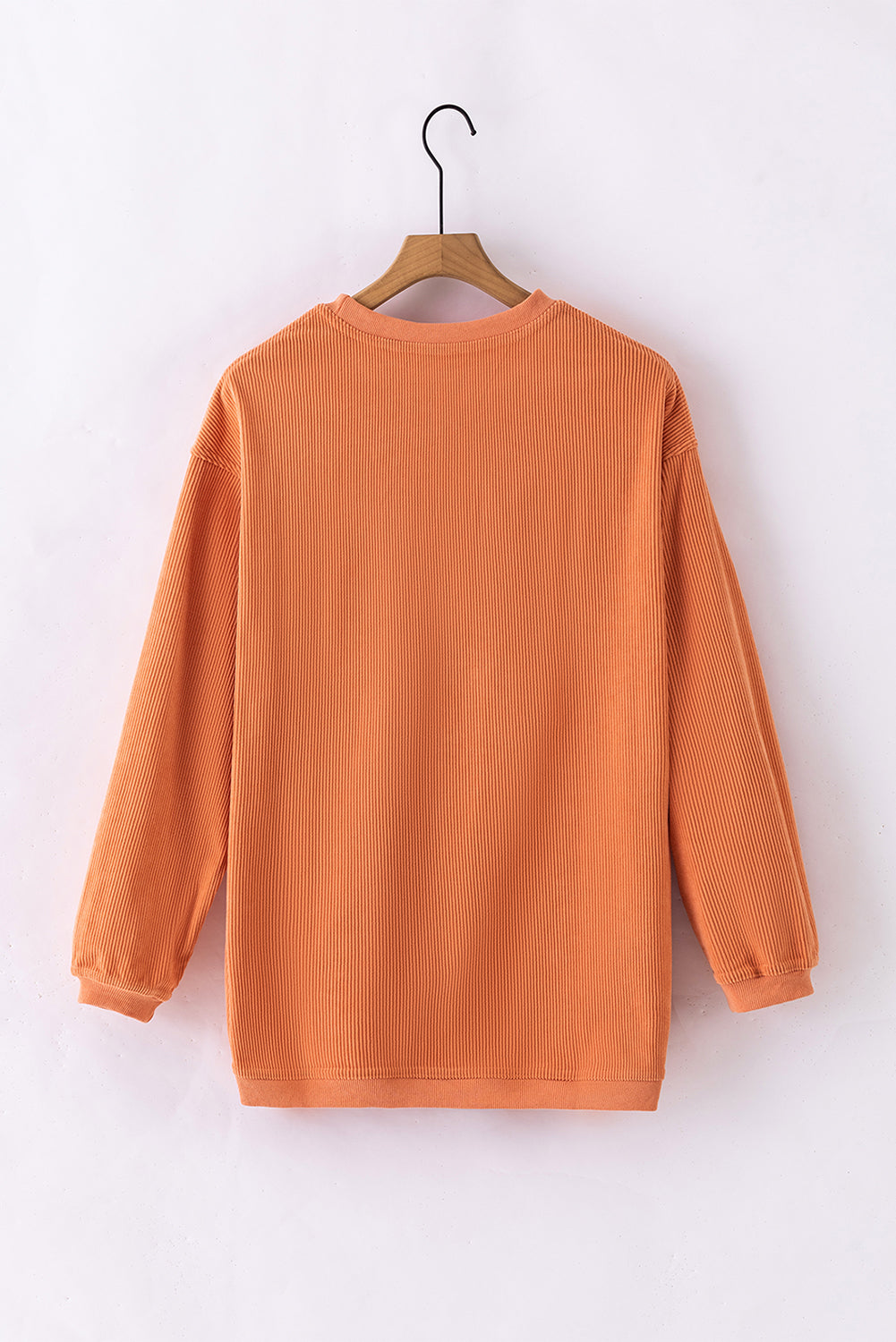 Sweat-shirt surdimensionné orange côtelé en cordon