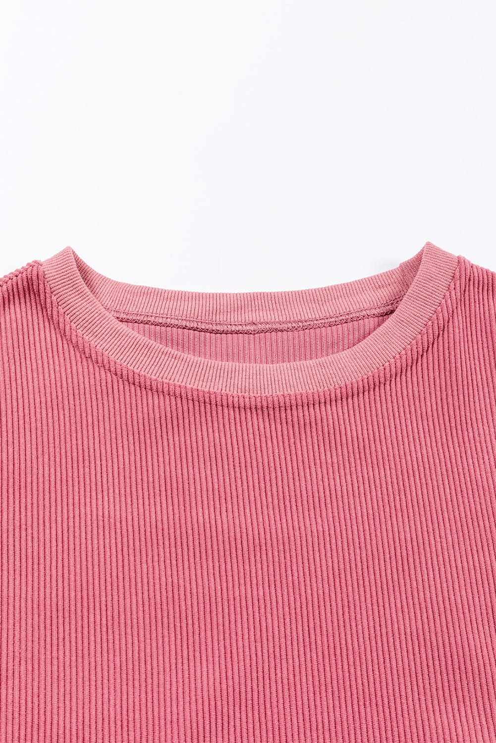 Sudadera extragrande con cordón de canalé en rosa fresa