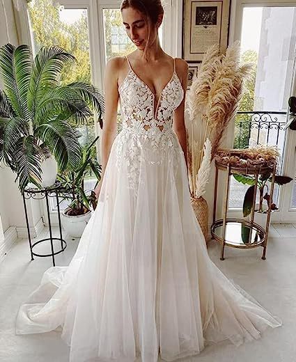 Robe de mariée pour femmes, bretelles en dentelle, dos nu