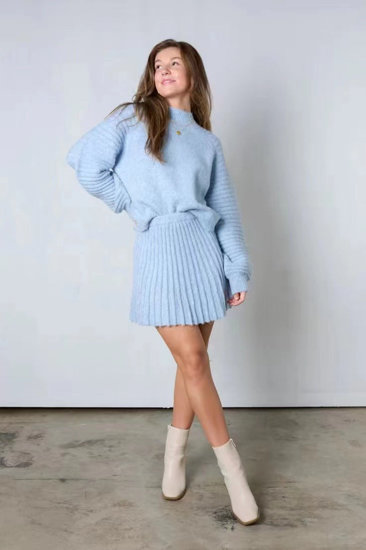 Traje de suéter para niñas nuevas de otoño e invierno