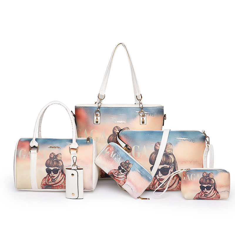 020 New Style Inkjet Female Bag Fashion Cartoon Printing Picture-Child Bag Handbag Simple One-Shoulder Big Bag