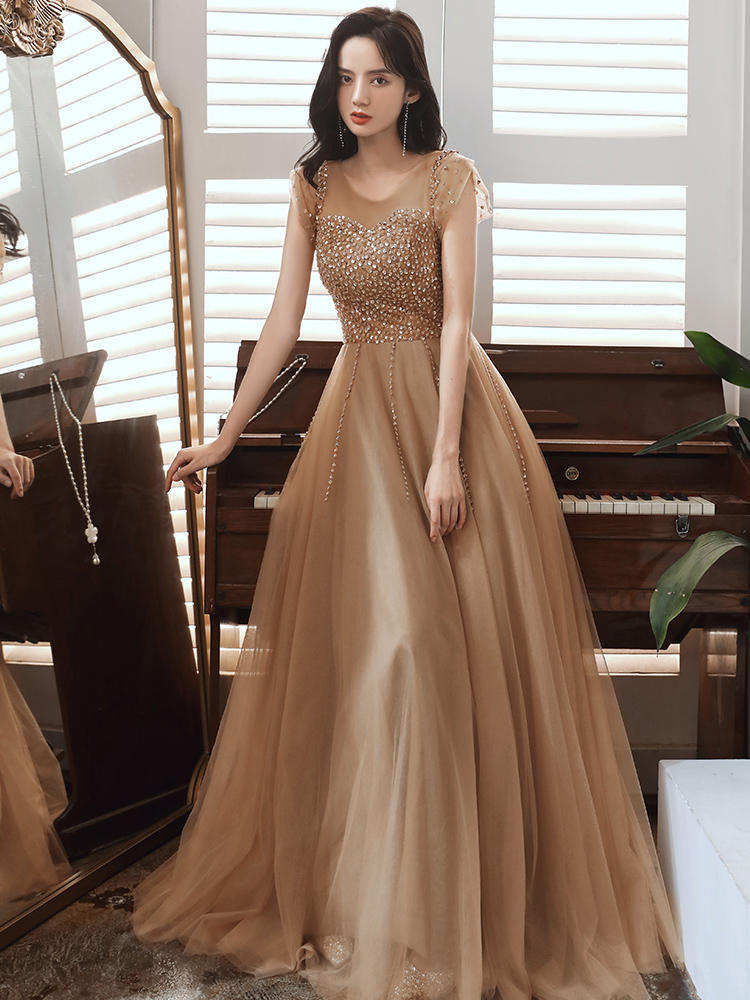 Robe longue d'été pour banquet d'anniversaire annuel pour femmes