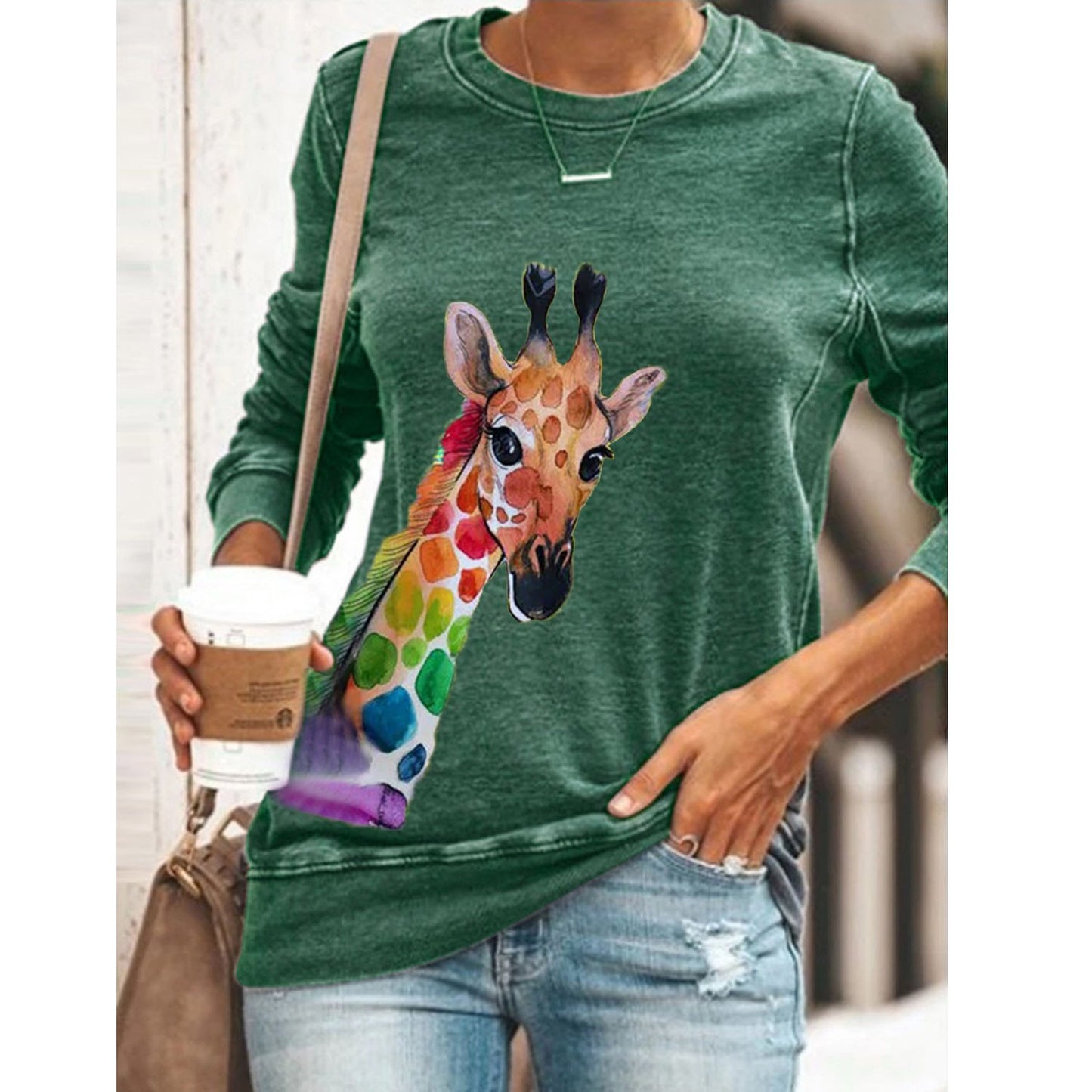 Blusa con estampado de cabeza de burro