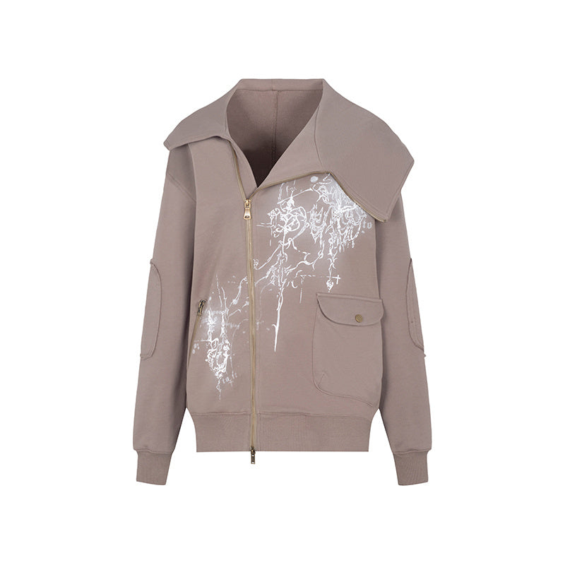 Sweat à capuche asymétrique style paresseux pour femme