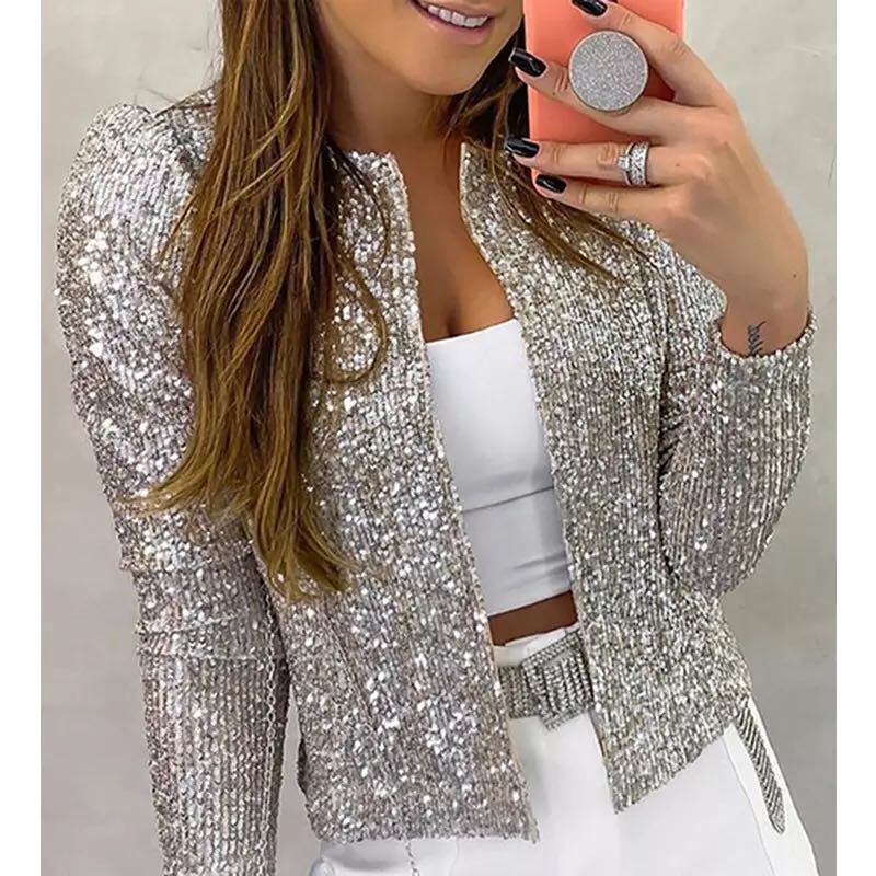 Manteau à paillettes femme