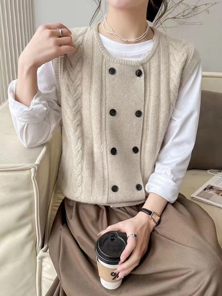 Chinese Style Sweater Vest Cardigan Women