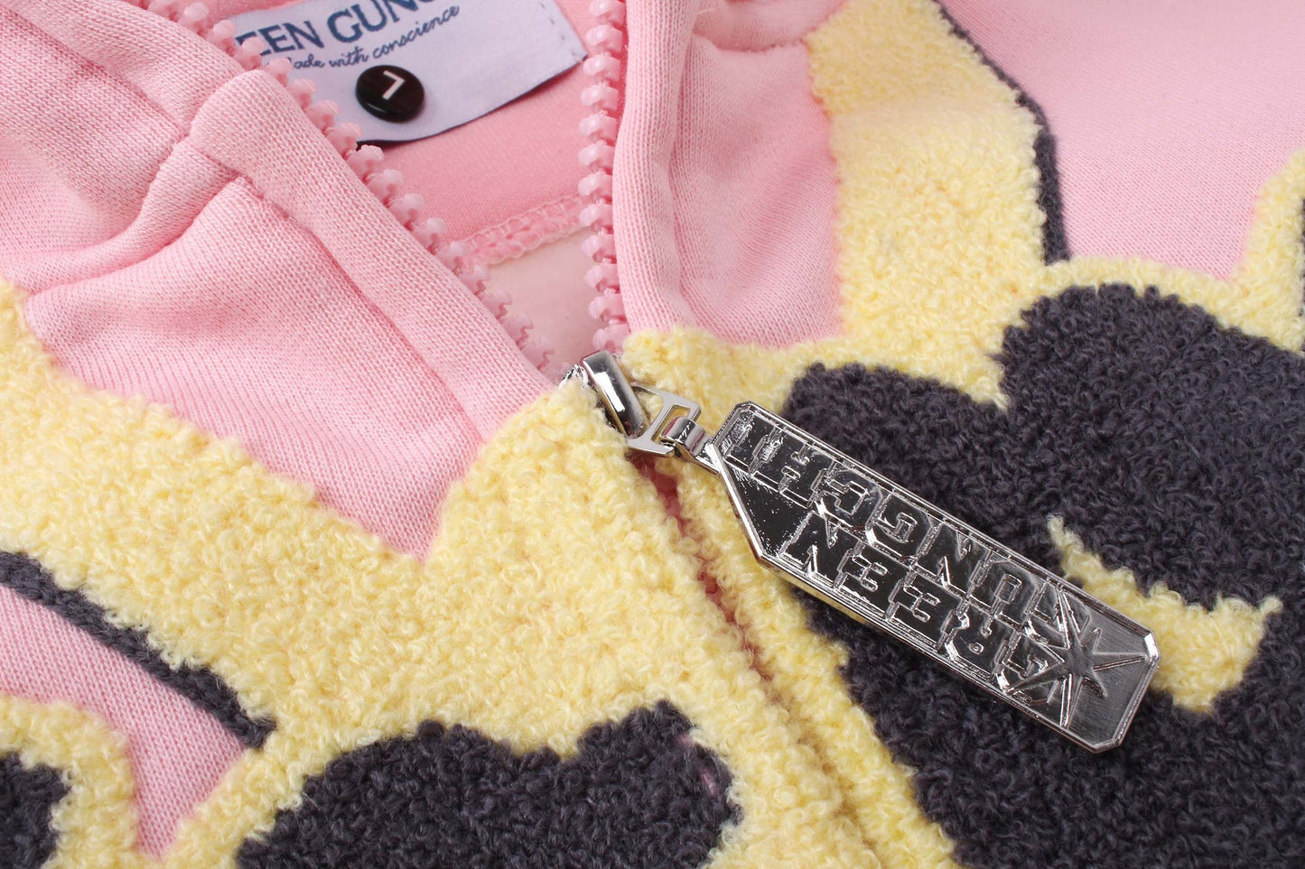 Cartoon Spider Letter Towel Embroidery Hooded Cardigan Sweater