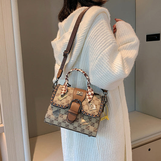 Petit sac carré imprimé rétro tendance pour femme