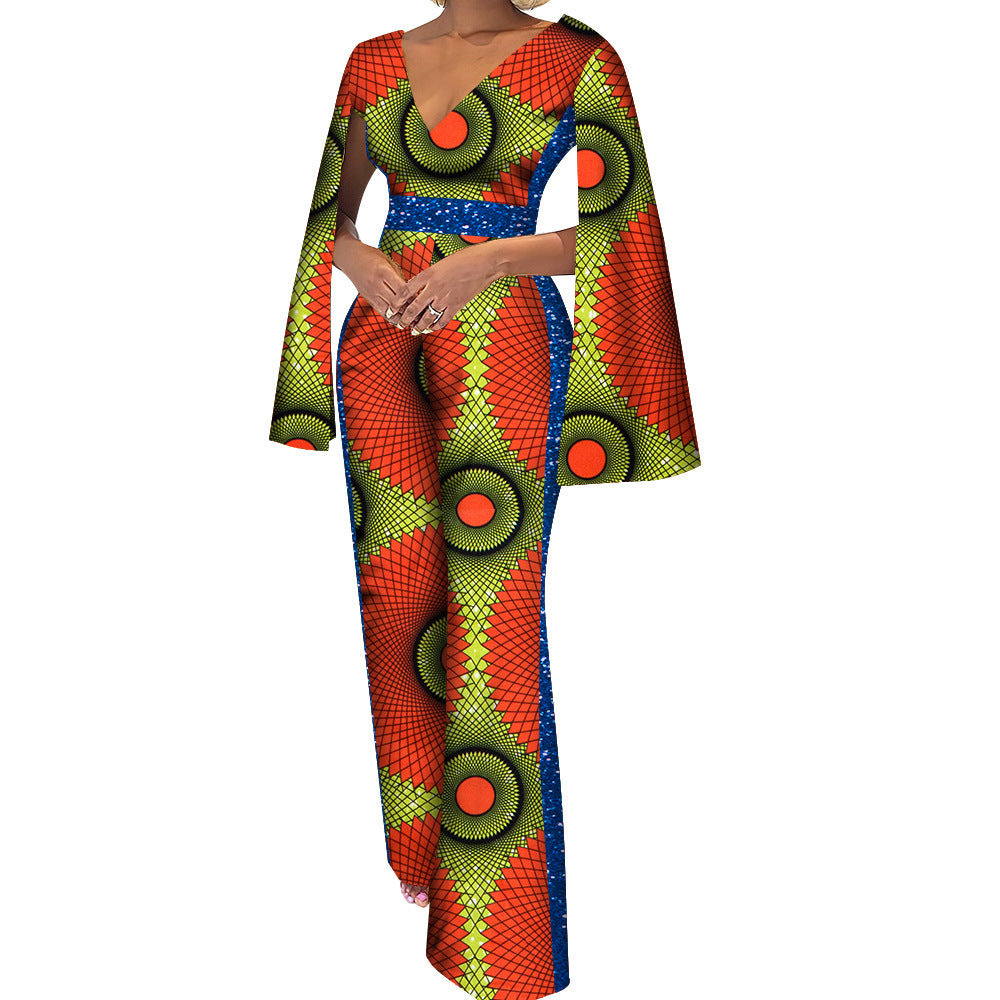 Women's Cotton Ethnic Batik Print Jumpsuit