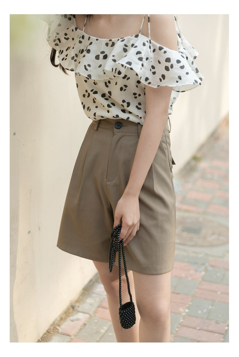 Women's Summer New Suspenders Short Shirt Top Chiffon