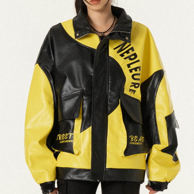 Autumn New American Stitching Letter Jacket