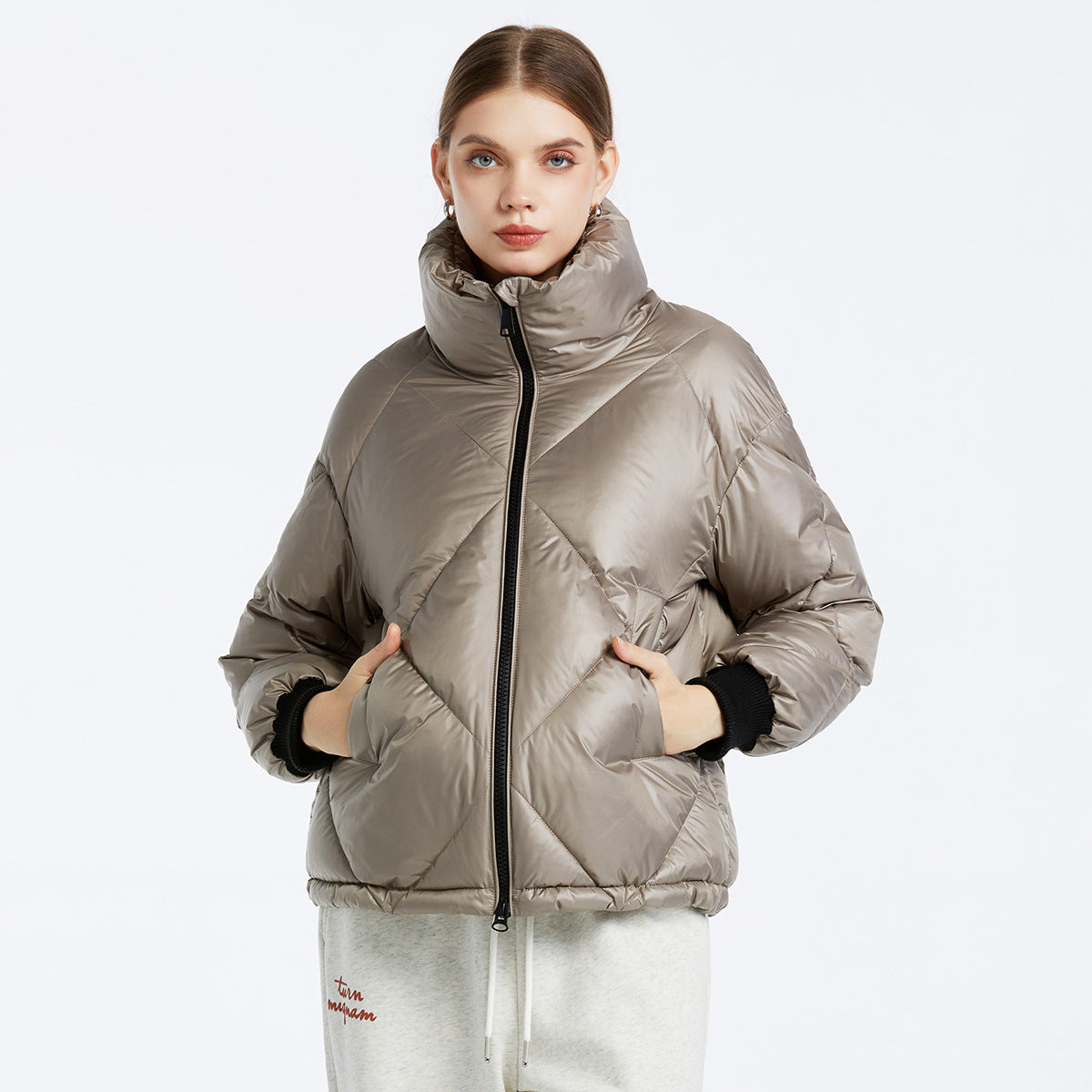 Manteau court en coton pour femme à la mode