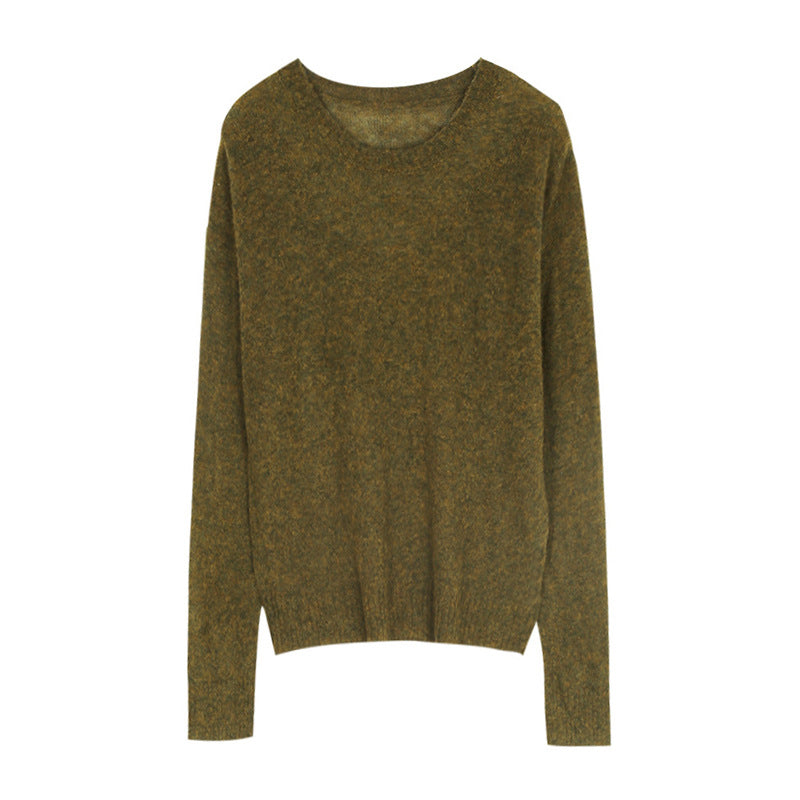 Pull en laine simple pour femme Mohair tricoté en vrac