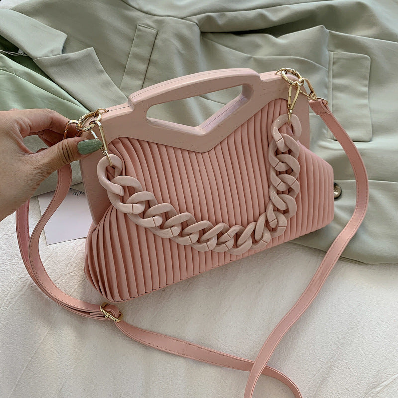 Thick Chain Stripe Crossbody Bag