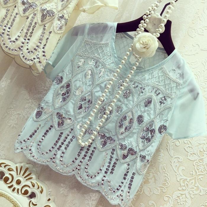 Chiffon sequin top