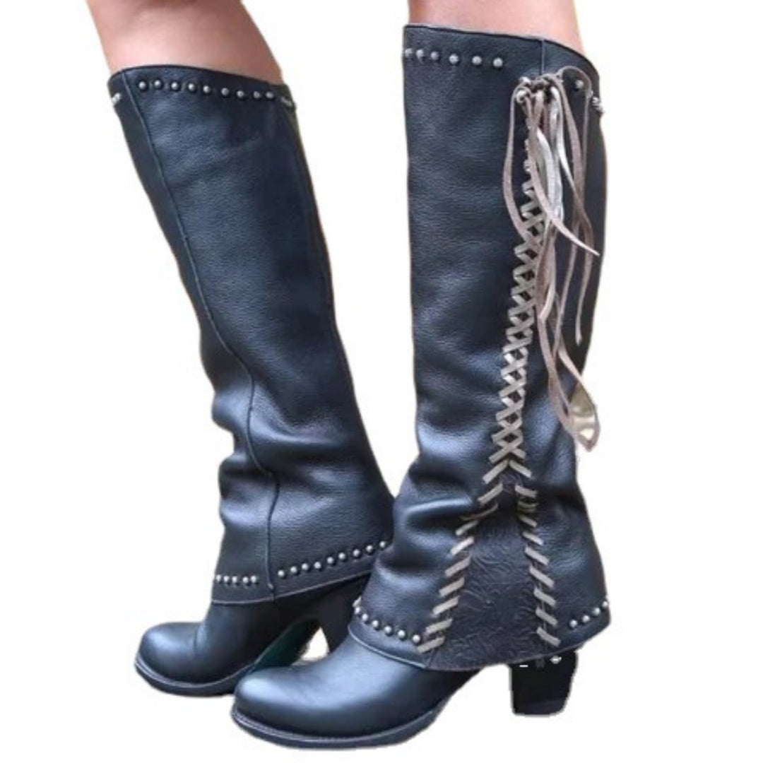 Bottes en cuir neuves pour l'automne et l'hiver Bottes pour femmes