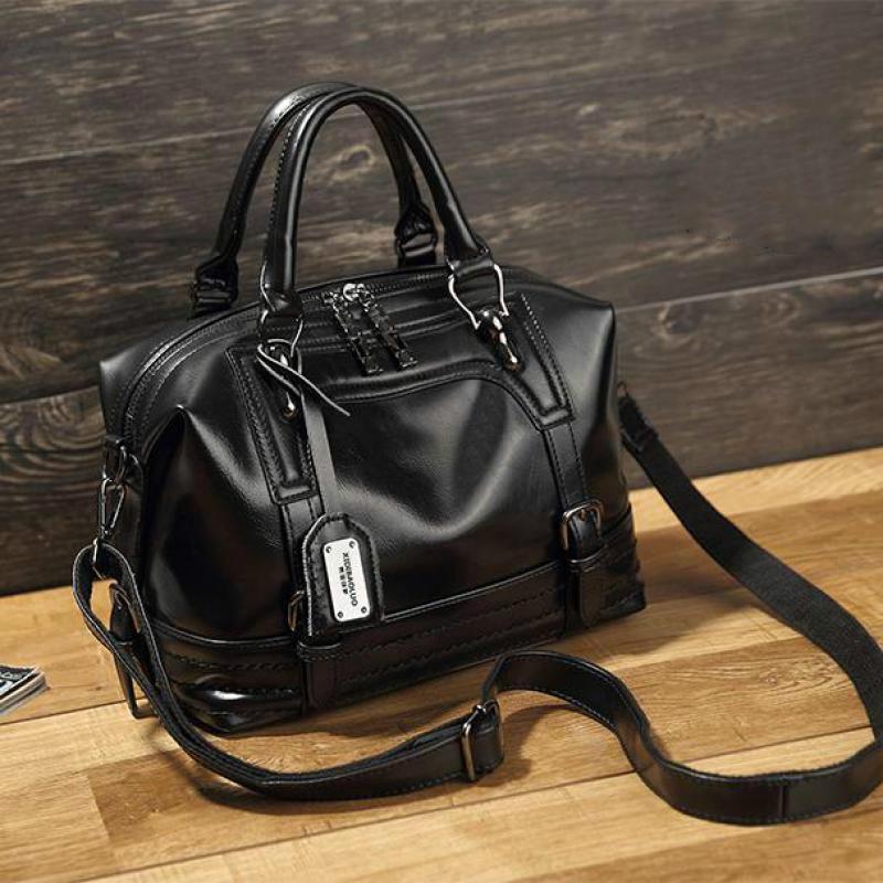 Fashion Casual Women Oil Wax Retro Portable Messenger Bag