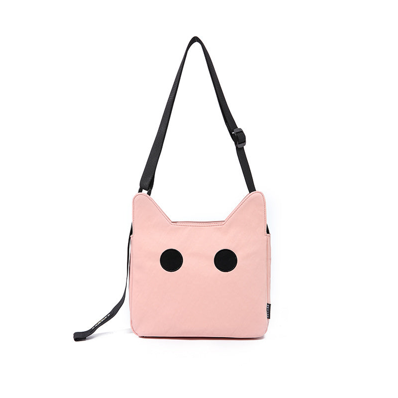 Cat-shaped Shoulder Messenger Bag Large Capacity Canvas Nylon Bag