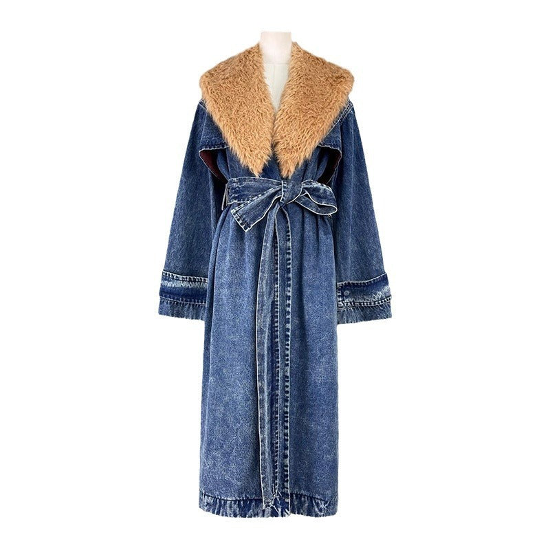 Trench-coat en denim tendance pour femme