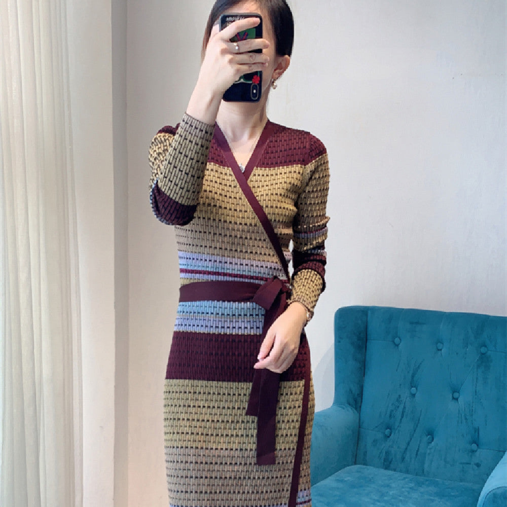 Robe en tricot mince à la mode pour femmes