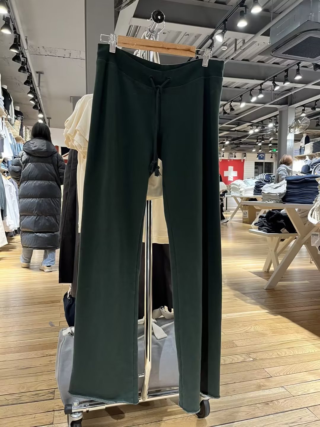 Pantalon à jambe droite avec cordon de serrage rétro américain, jambe large décontractée