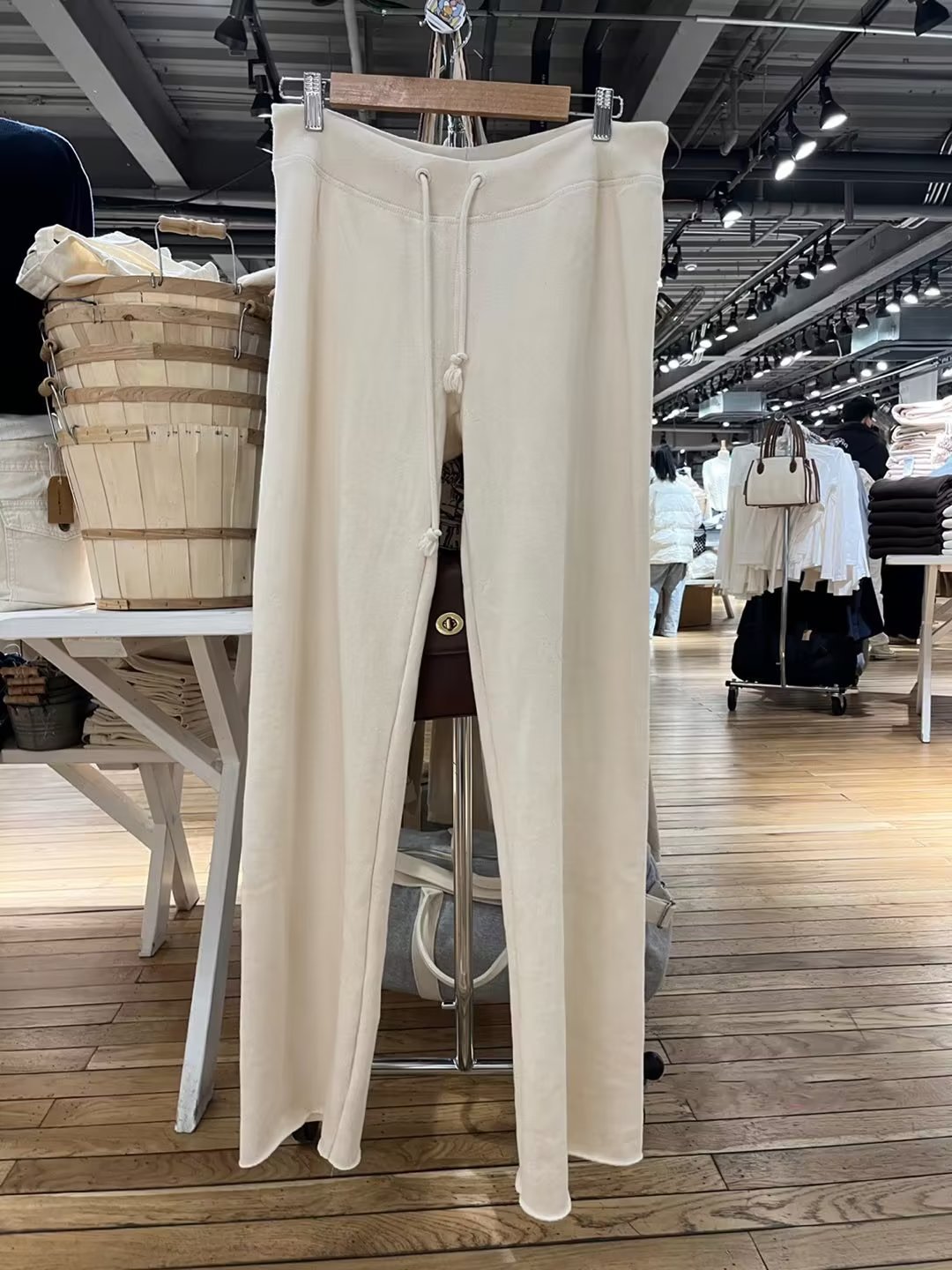 Pantalon à jambe droite avec cordon de serrage rétro américain, jambe large décontractée