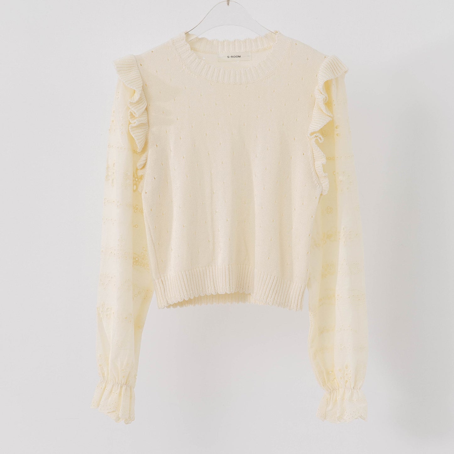 Women's Niche Design Lace Cutout Knitted Sweater